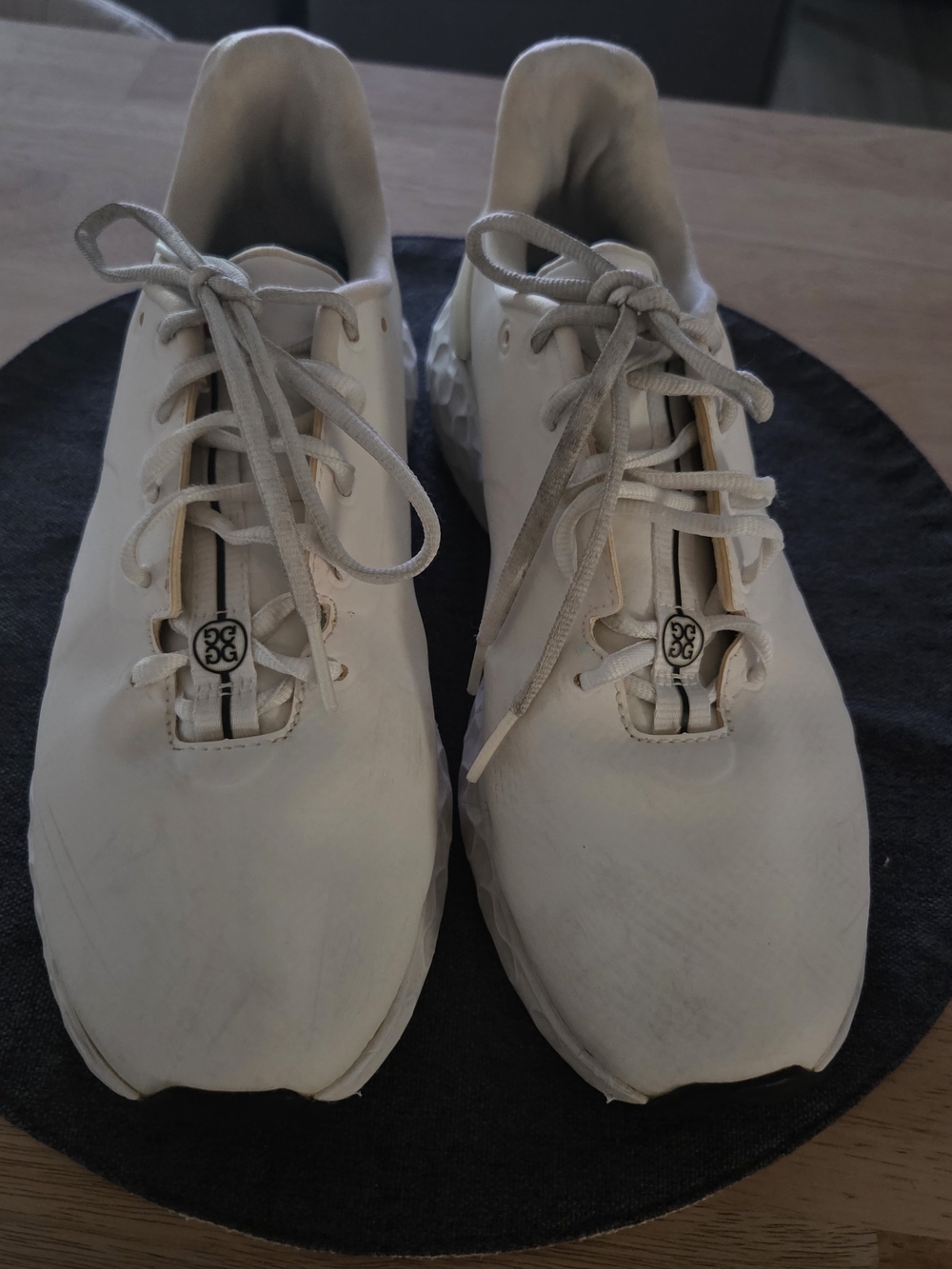 Men's Neutral White Athletic Sneakers with Subtle Logo Accent